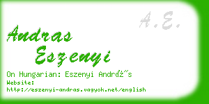 andras eszenyi business card
